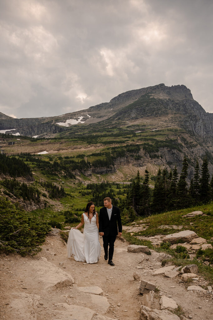 Adventure Photo Session day after wedding in Glacier National Park