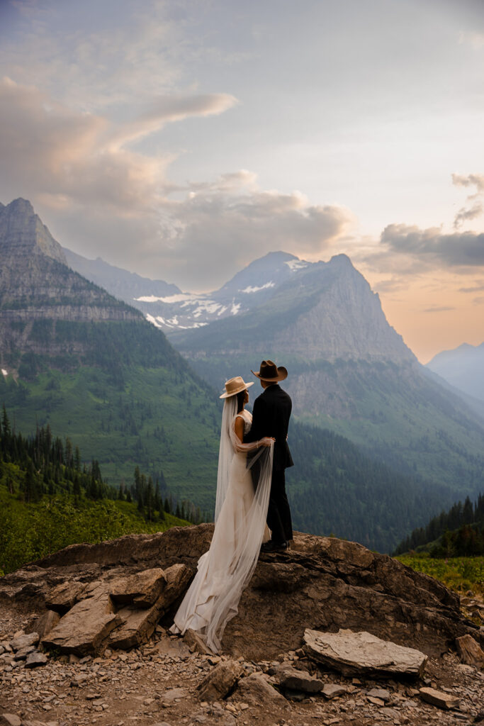 Adventure Photo Session day after wedding in Glacier National Park